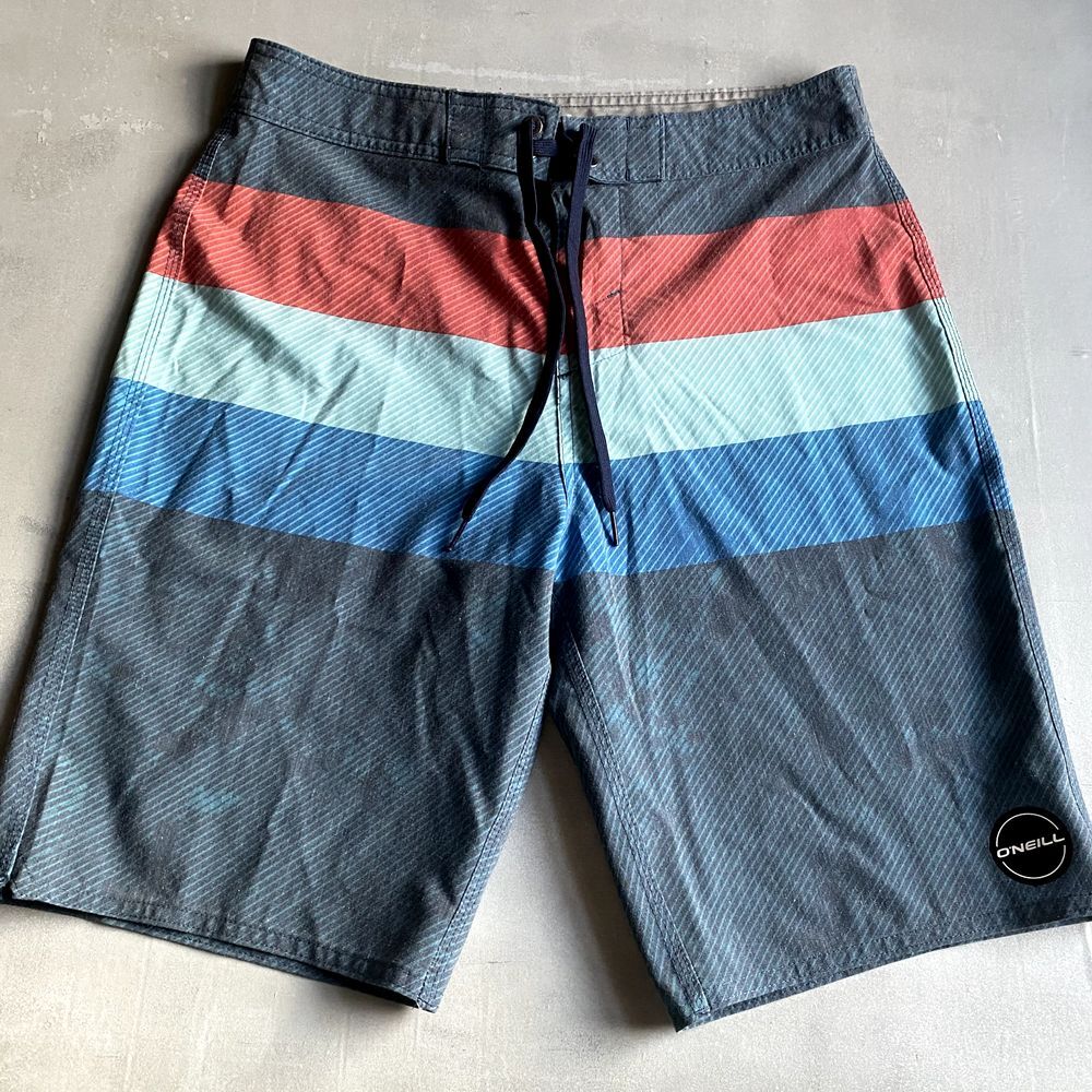 O'Neill Board Shorts‎ Mens 29 Blue Stripe Beach Drawstring Quick Dry